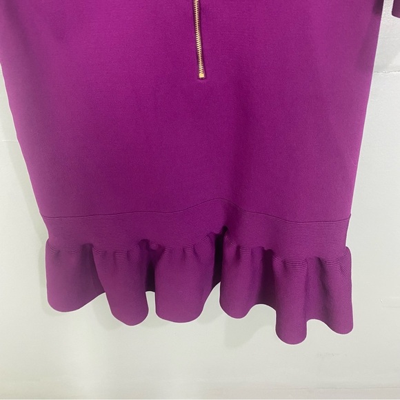 Ted Baker Tynia Purple Dress Ruffled Peplum Shift Sz 6 - Picture 5 of 10